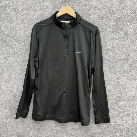 Greg Norman Men's Pullover Activewear Golf Sweatshirt, 1/4 Zip, Black, Size L - Picture 1 of 11
